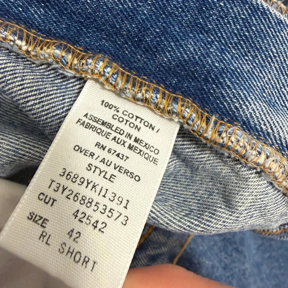 Vintage Polo Jeans Co Ralph Lauren Shorts Men's 42 Blue USA Flag Embroidered y2k